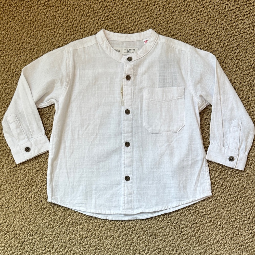 Zara Kids White Button-Down Shirt
